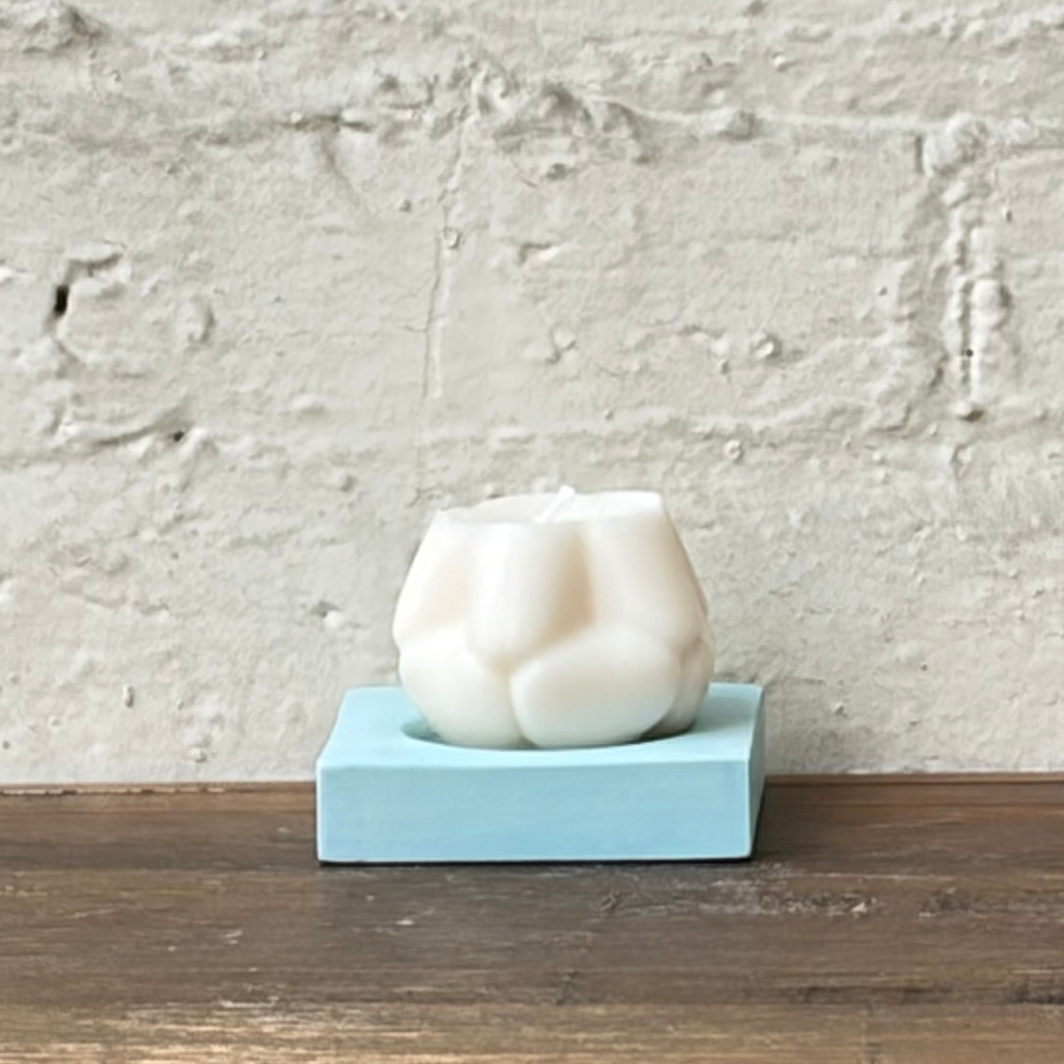 Flower Candle on Tiffany Blue Cube Catchall Tray