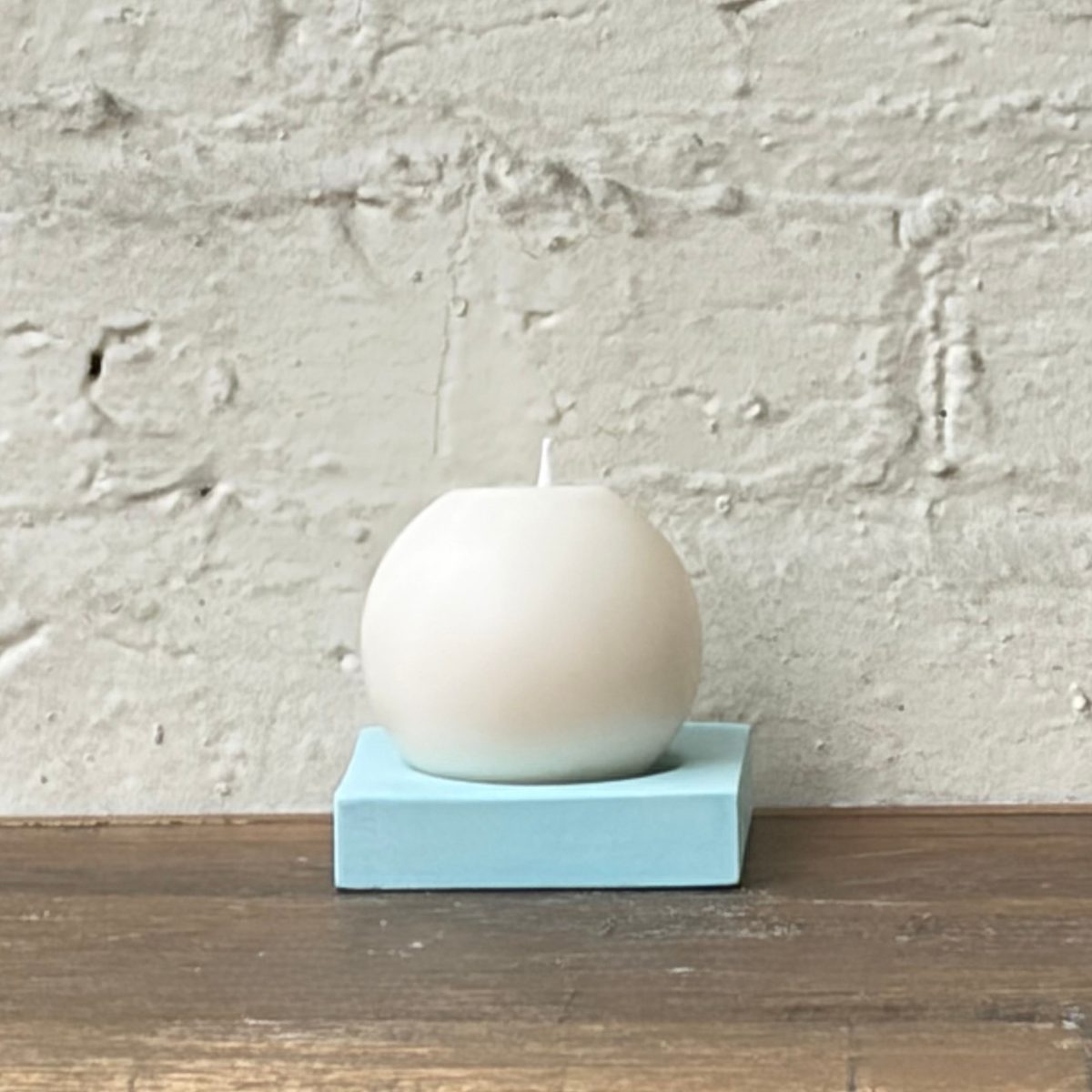 Sphere Candle on Tiffany Blue Cube Catchall Tray